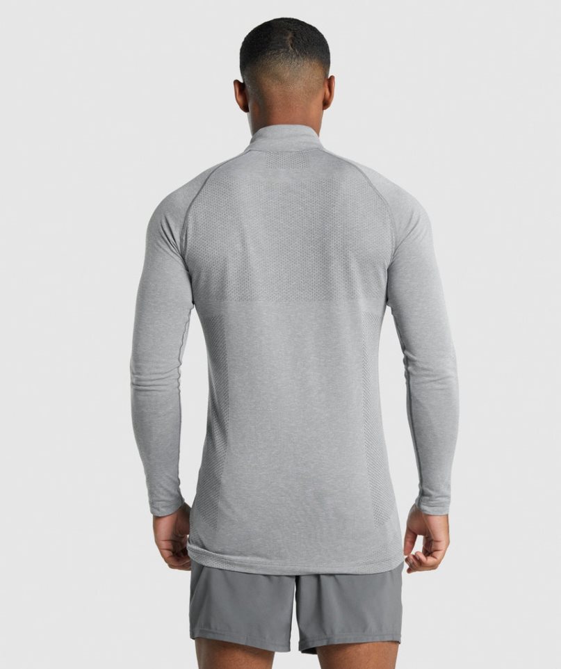 Men's Gymshark Vital Light 1/4 Zip Sweatshirts Light Grey | NZ 8TUYGK